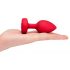 b-vibe heart - oplaadbare anale vibrator met afstandsbediening (rood)