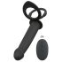 Vibrator anal dublu Black Velvets Double F cu prindere (negru)