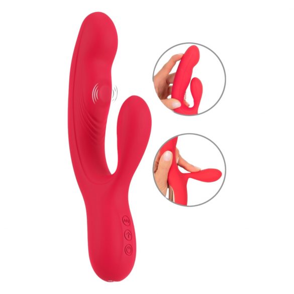 Smile Thumping Rabbit - rechargeable 3 motor vibrator (red)