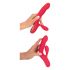 Lapin Sourire Thumping - vibromasseur rechargeable à 3 moteurs (rouge)