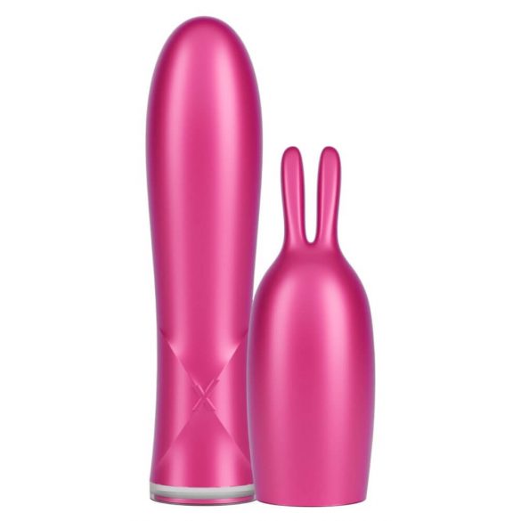 Durex Tease & Vibe - dobíjací tyčový vibrátor so stimulátorom klitorisu so zajačikom (ružový)