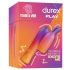Durex Tease & Vibe - dobíjací tyčový vibrátor so stimulátorom klitorisu so zajačikom (ružový)
