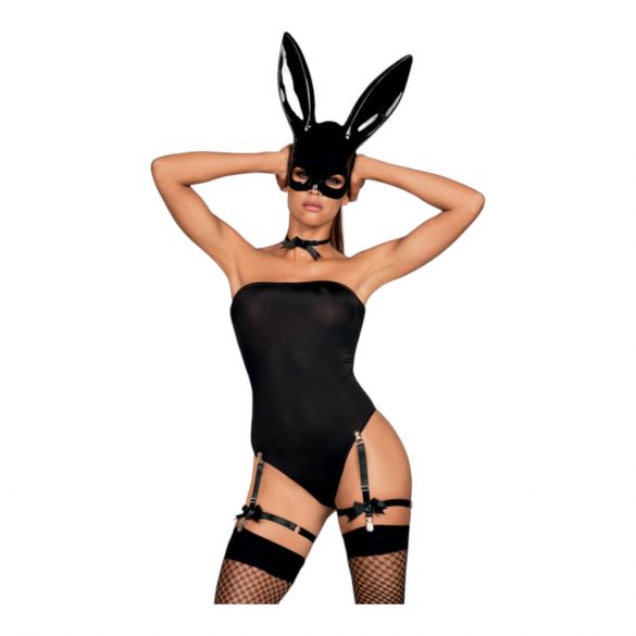 Obsessive OB7008 Sexy Bunny - konijn kostuum (zwart) - L/XL