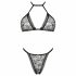 Obsessive Xenita - Transparent Patterned Bra Set (Grey)