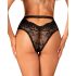 Slip Ricamato in Pizzo con Ornamenti Floreali Olvidia di Obsessive (Nero)