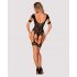 Obsessive - Patterned Open Mesh Bodysuit (Black) - (S-L)