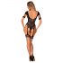 Obsessive - Patterned Open-Front Fishnet Body (Black) -(S-L)