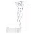 Body Rete Aperto a Quadri Passion BS010 (Bianco) - Taglia Unica S-L