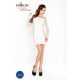 Minivestito Bianco con Maniche Lunghe e Rete Laterale Passion BS025 - Taglie S-L