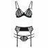 Set Intimo Passion Floris con Motivo Floreale (Nero)