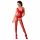 Set di body in rete con motivo margherita Passion BS046 (rosso) - Taglia Unica S-L