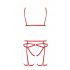 Passion Magali - Set di Intimo Decorativo con Imbracatura - 3 pezzi (rosso)  - L/XL