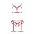 Passion Magali - Set di Intimo Decorativo con Imbracatura - 3 pezzi (rosso)  - L/XL