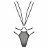 Passion Devil Cherry - Metal Ring Bodysuit (Black)  - L/XL