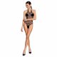 Passion BS087 - doorzichtige net bodysuit (zwart) - S-L