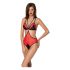 Bodysuit Seduzione Peonia - Taglio Laterale (Rosso-Nero)