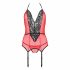 Passion Peony - Top and Thong (Red-Black)