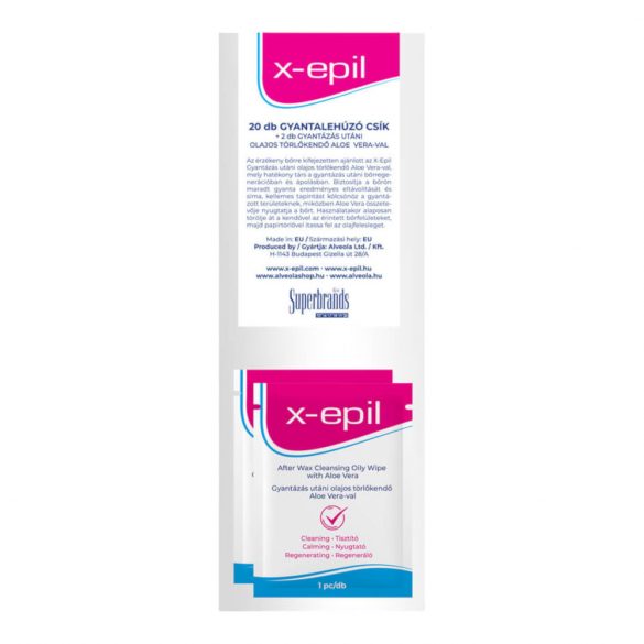 X-Epil - Hair Removal Strips (20 pcs) with Oil Wipes (2 pcs)