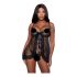 Be Wicked Emma - babydoll cu buline (negru)