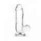 Addiction Crystal - stopalo, testis dildo (proziran) - 15cm