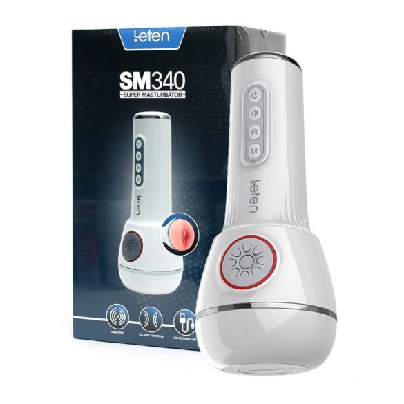 LETEN SM340 - masturbator cu acumulator, vibratii și supt