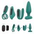 Sex HD - Rechargeable, Radio-Controlled, 4-Piece Vibrator Set (Turquoise)