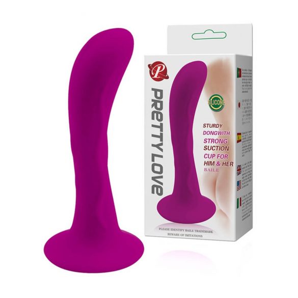 Pretty Love Analinis Kaištis - su lipnia pagrindu, lenktas analinis dildo (rožinis)