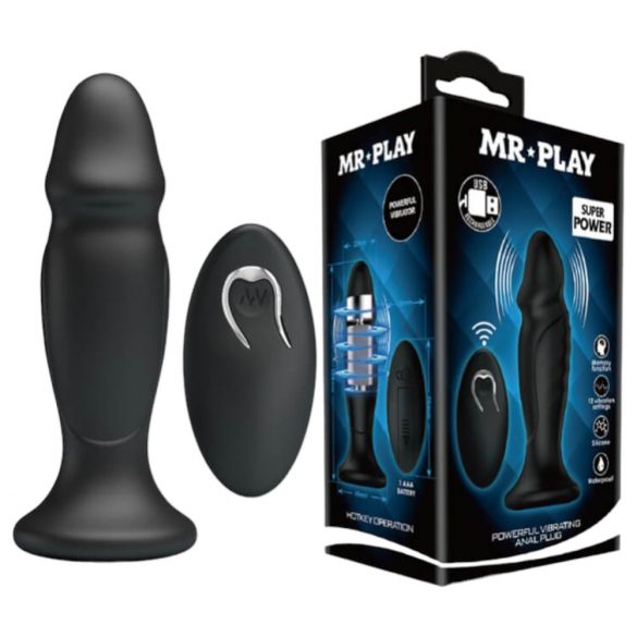 MR. PLAY - vibrator anal cu radio și baterie (negru)