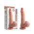 Dual Density - kleepuvate talladega, munanditega elutru dildo - 18cm (naturaalne)