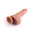 Duale dichtheid - realistische dildo met zuignap en ballen - 18 cm (natuurlijk)