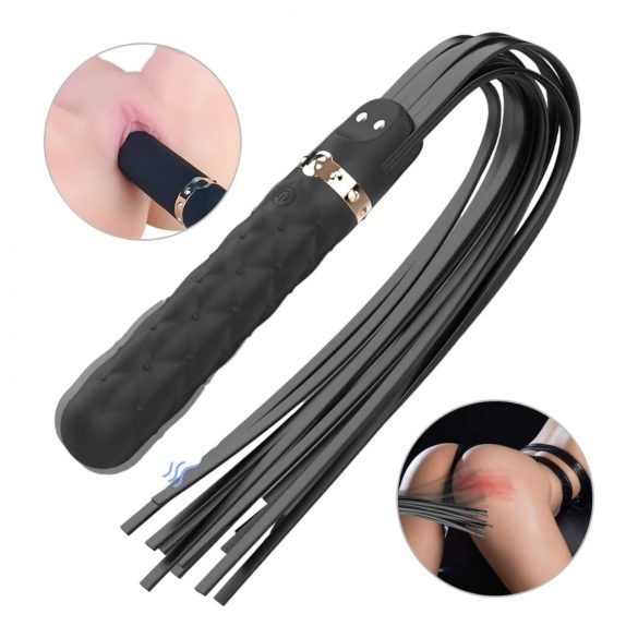 Sex HD Bloody Mary - Rechargeable, Waterproof Vibrator and Whip (Black)