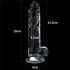Lovetoy Flawless Clear - clamp-on, testicular dildo - 19cm (transparent)