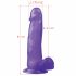 Lovetoy Jelly Studs - realistisk dildo med bas - 20 cm (lila)