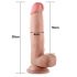 Lovetoy Sliding-Skin - dvigubo sluoksnio siurbtuku dildo - 21cm (natūralus)