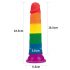 Lovetoy Prider - naturgetreuer Dildo - 19cm (Regenbogen)