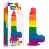 Lovetoy Prider - naturgetreuer Hoden-Dildo - 20cm (Regenbogen)