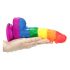 Lovetoy Prider - dildo réaliste en silicone liquide - 19 cm (arc-en-ciel)