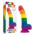 Lovetoy Prider - dildo réaliste en silicone liquide - 19 cm (arc-en-ciel)