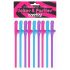 Lovetoy - realistic penis straw (pink-blue-purple)