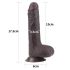 Lovetoy Sliding-Skin - tweelaagse zuigvoet dildo - 18cm (bruin)