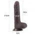 LoveToy Sliding-Skin - Dual-Layered Suction Cup Dildo - 18cm (Brown)