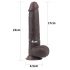 Lovetoy Sliding-Skin - divslāņu piesūcekņa dildo - 23 cm (brūns)