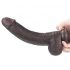 Lovetoy Sliding-Skin - tvålagers sugkopp dildo - 23cm (brun)