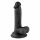 Mr. Rude - realističan dildo s ljepljivim potplatima, testisi - 17 cm (crni)