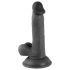 Hr. Ebaviisakas - kinnitusjala ja munadega elutruu dildo - 17cm (must)