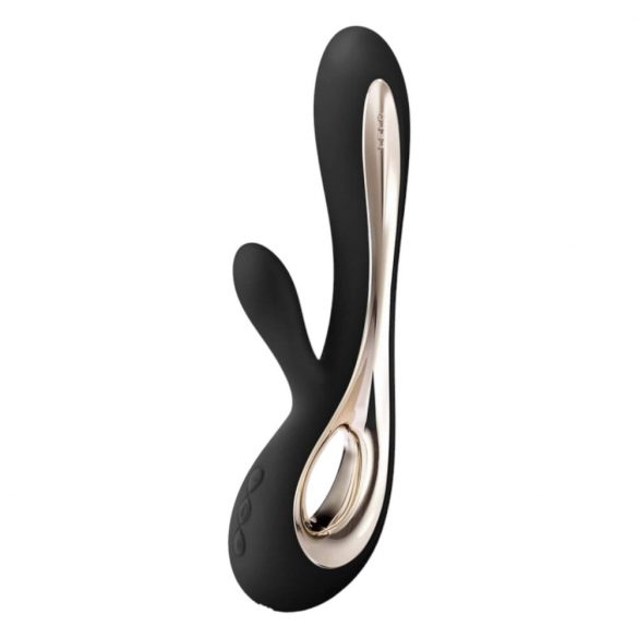 LELO Soraya 2 - Vibratore ricaricabile e impermeabile con stimolatore clitorideo (nero)