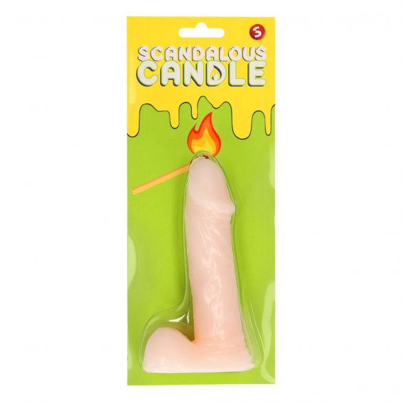 Scandale - bougie pénis avec testicules - naturel (133g)