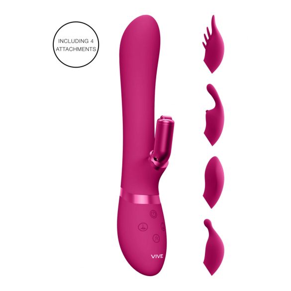 Vive Chou - Vibrateur clitoridien rechargeable avec tête interchangeable (rose)