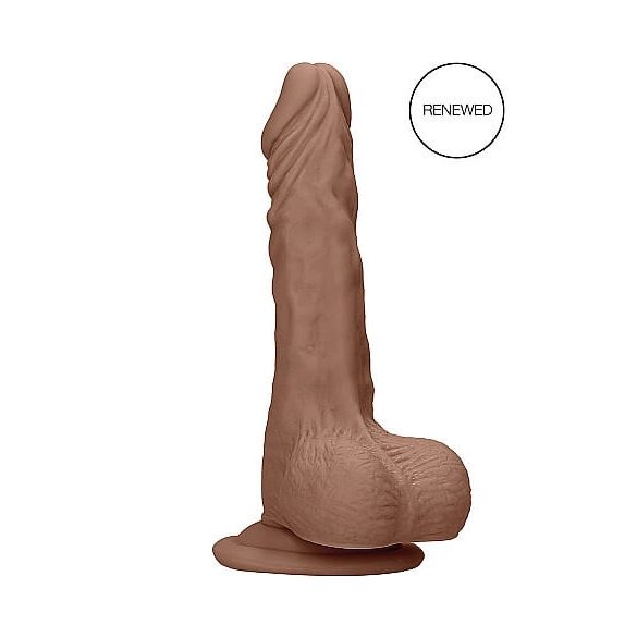 RealRock Dong 7 - realistische dildo met ballen (17cm) - donker natuurlijk