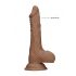 RealRock Dong 7 - realistické dildo s penisom (17 cm) - tmavé prírodné